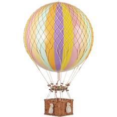 Other Decoration Authentic Models Jules Verne, Hot Air Balloon, Real Woven Reed Basket, Hanging Rainbow
