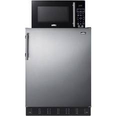 Freestanding Refrigerators Summit MRF708BLSSA Microwave/Refrigerator Silver, Black