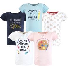 Hudson Tops Hudson Baby Toddler Girl Short Sleeve T-Shirts 5-pack - Creativity
