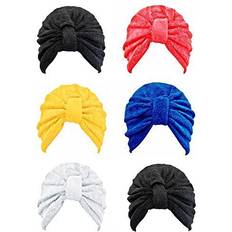 Hair Wrap Towels Yellow Navy Red 6 Pack Assorted Turban Head Wrap