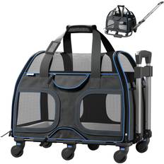 Katziela Luxury Rider Pro Pet Carrier With Removable Wheels Double