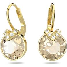 Brown Jewelry Swarovski Bella V Drop Earrings - Gold/Brown/Transparent