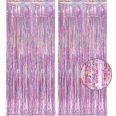 Doorway Party Curtains Tinsel Curtain Backdrop Glitter 2pcs
