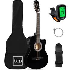 Best Choice Products Beginner Acoustic Electric Cutaway Guitar Set w/ Case, Strap
