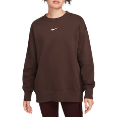 Sweatshirts - Women Sweaters Nike Sportswear Phoenix Fleece Oversized Crewneck Sweatshirt Women's - Baroque Brown/Sail