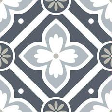 Wallpaper RoomMates Dublin Slate Floral Peel And Stick Floor Tile