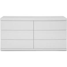 High gloss chest of drawers WhiteLine Anna Collection DR1207D-WHT Double Chest of Drawer
