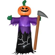 Drinking Games OutSunny 5ft Inflatable Halloween Pumpkin Man Reaper, Blow-Up Outdoor LED Yard Display for Garden, Lawn, Party, Holiday