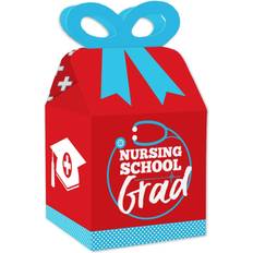 Guest Books Big Dot of Happiness Nurse Graduation Square Favor Gift Boxes Medical Nursing Graduation Party Bow Boxes Set 12
