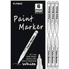 Stylo 4 Count Acrylic Metallic Pens - Black, Gold, Silver and White Paint Pens - Fine Tip Permanent Acrylic Metallic Paint Markers for Rock Painting
