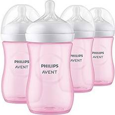 Philips 4 avent natural baby bottle/natural response nipple,pink,9oz,scy903/14