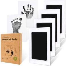 KeaBabies 4-Pk Inkless Ink Pad for Boys & Girls Dog Paw Print Kit 0-12Months Baby Footprint Kit Jet Black