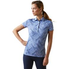 Ariat Equestrian T-shirts & Tank Tops Ariat Womens Motif Polo Ashleigh Blue