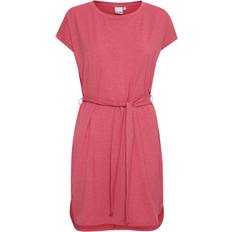 Ichi Jerseykjole størrelse Pink lavet af 46% Polyester, 46% Viskose, 5% Elastan, 3% Metallisk garn til Damer