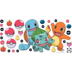 Pokémons Kid's Room RoomMates Pokémon Squirtle, Charmander, Bulbasaur Peel & Stick Giant Decals
