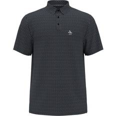 Original Penguin Men's Allover Pete Print Golf Polo Shirt, Medium, Black, Polyester/Recycled Polyester/Elastane Golf Apparel Shop Black