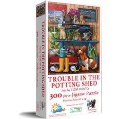 Jigsaw Puzzles Sunsout Trouble in the Potting Shed 300 Pieces