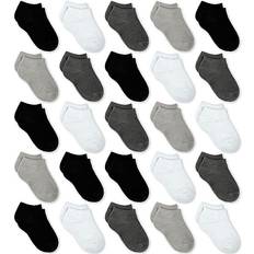 Toddler Ankle Socks Set - Black/White/Grey/Dark Grey