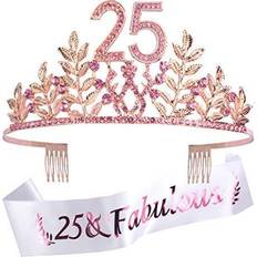 25th birthday gifts for women, 25th birthday tiara and sash, 25 fabulous sash an