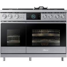 Dacor DOP48C96DLS 48" Smart Contemporary Series Pro Dual Fuel Range Real Pure Silver