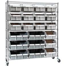 Kitchen Cabinets Seville Classics 7-Tier Extra-Large Commercial 21 Bin NSF-Certified Rack Silver