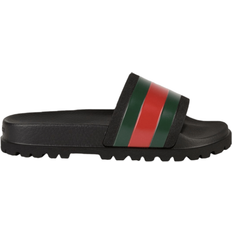Gucci Slides Gucci Web Rubber Slide Sandal - Black