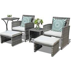 Wicker patio furniture set Orange-Casual Wicker Patio Bistro Set