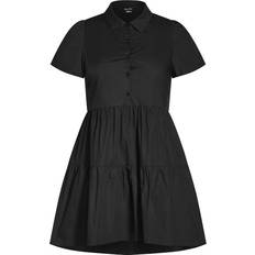 City Chic Tier Shirt Dress - Black