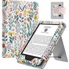 Kindle 2019 MoKo Case Fits All-New 6" Kindle (11th Generation, 2022 Release)/ Kindle (10th Gen,2019)/Kindle (8th Gen, 2016), Ultra Lightweight PU Shell Cover with Auto Wake/Sleep for Kindle 2022, Flowers