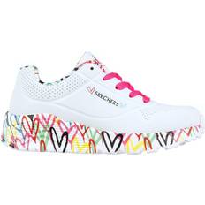 Skechers Kinderschuhe Skechers Girl's Uno Lite Lovely Luv - White Synthetic/H Pink Trim