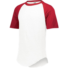 Augusta Men's Short Sleeve Baseball T-shirt - White/Red