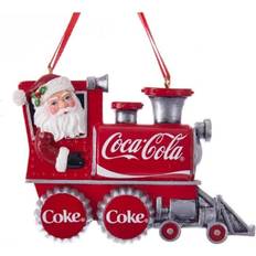 Kurt Adler Santa Coke Train Christmas Tree Ornament 2.5"
