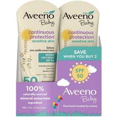 Aveeno Baby Continuous Protection Zinc Oxide Sunscreen SPF50 2-pack 3fl oz