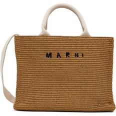 Marni Handbags Marni Raffia Small Tote Bag - Raw Sienna/Natural