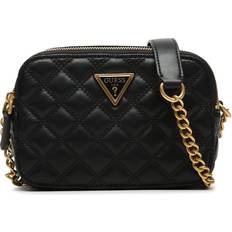 Guess Handtaschen Guess Giully Quilted Camera Crossbody Bag - Black Floral Print