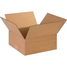 Global Industrial 14" x 6" x 14" Multi-Depth Shipping Boxes, Brown, 25/Bundle MD14146 Kraft