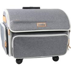 Sewing Machines Everything Mary XL 4 Wheel Collapsible Deluxe Rolling Sewing Machine Storage Case Heather Grey