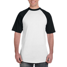 Augusta Men's Short Sleeve Baseball T-shirt - White/Black