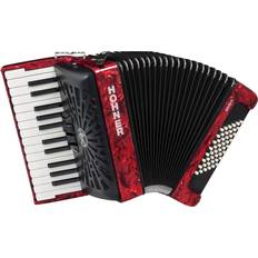 Accordions Hohner Bravo II 48 Accordion With Black Bellows Red
