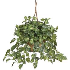 Nearly Natural Plants Nearly Natural Pothos Hanging Basket Silk Plant