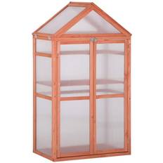 Mini wooden greenhouse OutSunny 54" wooden cold frame greenhouse for plants