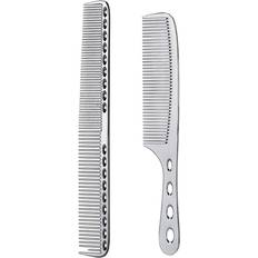2 pcs stainless steel hair combs anti static styling comb hairdressing barber...