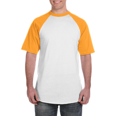 Augusta Men's Short Sleeve Baseball T-shirt - White/Gold