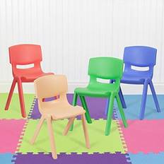 Kid's Room Emma + Oliver 4 Pack Plastic Stackable K-2 School Chair with 13.25