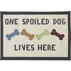 PetRageous 10215 One Spoiled Dog Tapestry Dog Non-Skid Place Mat White