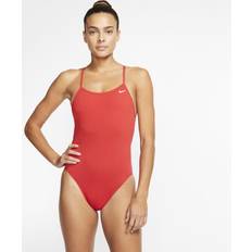 Nike Swimwear Nike Women's Swim Lace-Up Tie-Back One-Piece Swimsuit in Red, NESSA000-614 Red