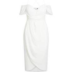 White - Women Dresses City Chic Entwine Maxi Dress Plus Size - Ivory