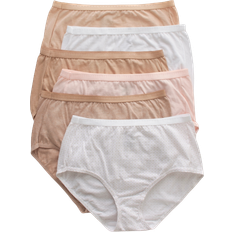 Cotton Panties Hanes Women's Ultimate Brief 6-pack - Soft Taupe/White/Nude/Light Buff/Nude Heather/Sugar Flower Sweet Dot