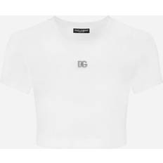 Men crop top Dolce & Gabbana Logo cotton jersey crop top white