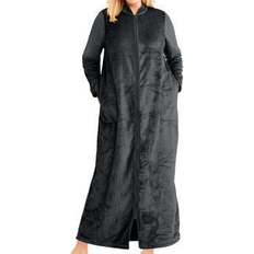 Plus size robes for women The Microfleece Robe Plus Size - Black